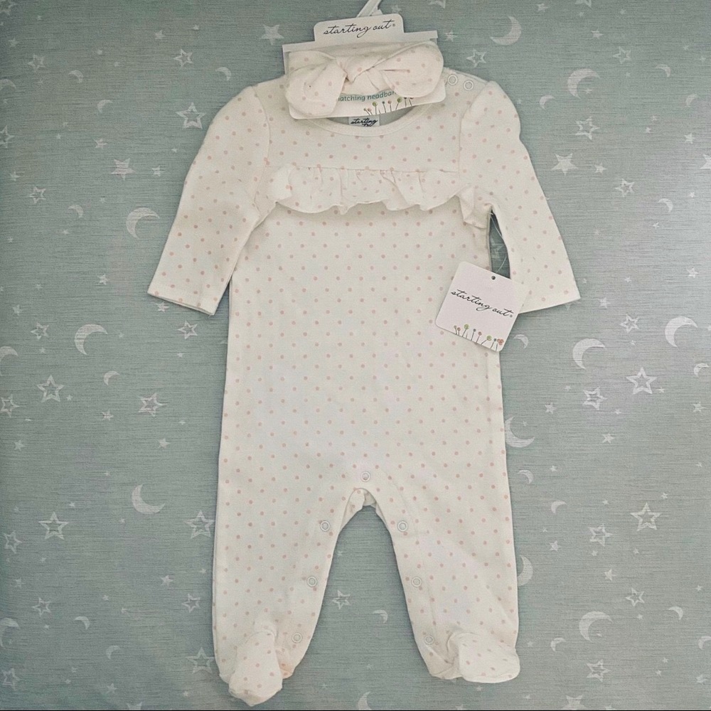 Starting Out - Pink Polka Dot 3 M Footie Sleeper